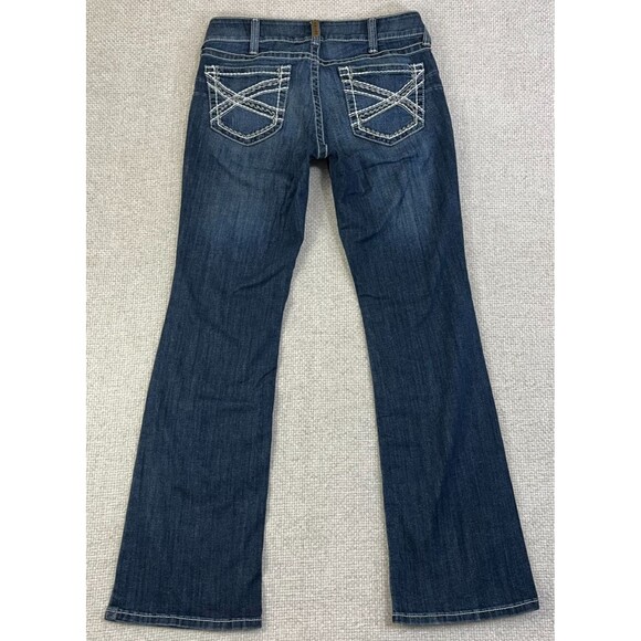 Ariat REAL Jeans Bootcut Women's 32L Mid Rise Stretch Western Embroidered Denim - Picture 3 of 12